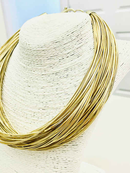 CHIC - Leatherette  Strand (gold) Necklace