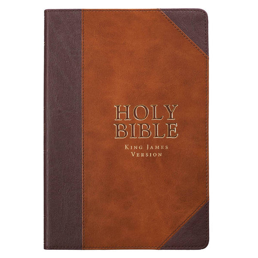 KJV Bible Thinline LP Faux Leather, Brown Two-tone