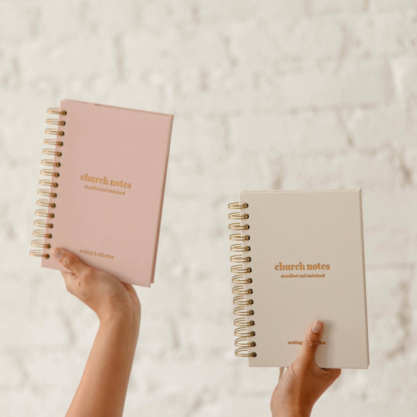 Church Notes Journal - Spiral Linen Pink